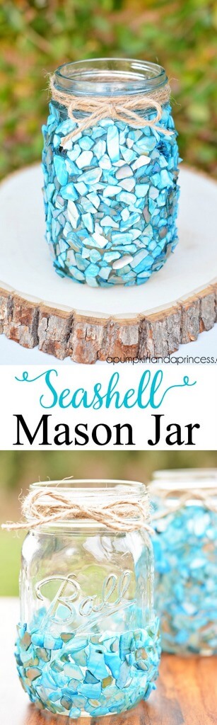 Make a Mason Jar Shine with Seashells