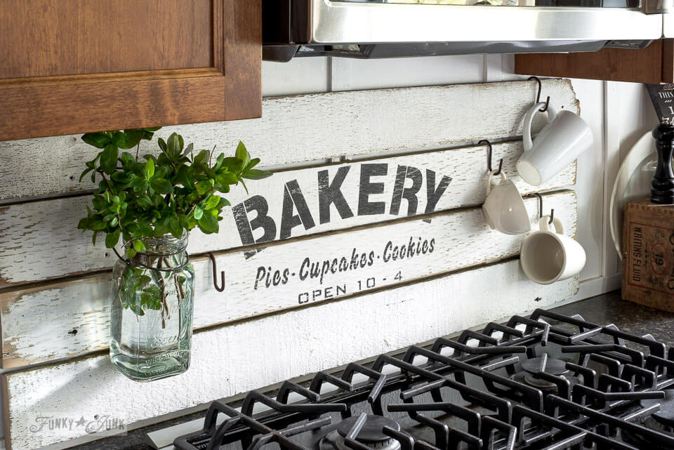 White Distressed Wood Sign Defines a Place