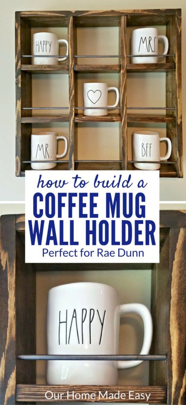 DIY Mug Collection Display Shelves - Happiness is Homemade