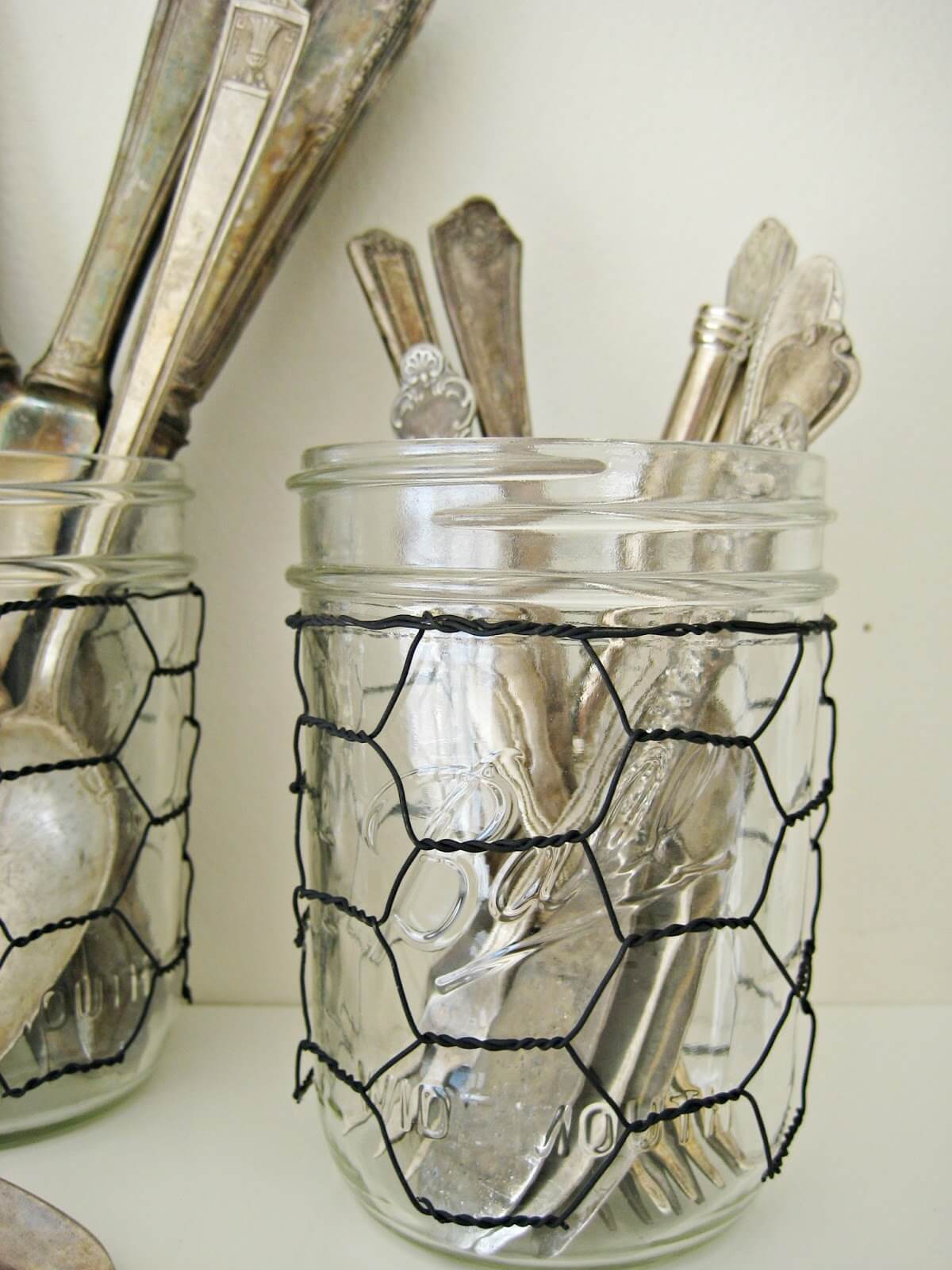 Cover Mason Jars with Chicken Wire