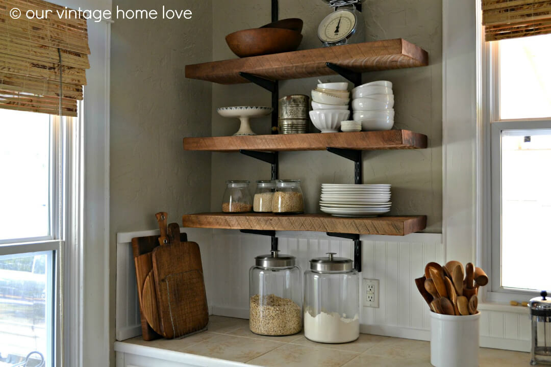 Reclaimed Wood To Your Kitchen, Barn Board Kitchen Shelves