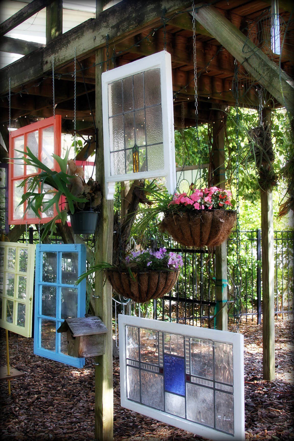 40 Best Old Window Outdoor Decor Ideas And Designs For 2021   30 Old Window Outdoor Decor Ideas Homebnc 