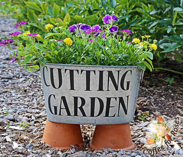 Washtub with Flowers for Bouquets