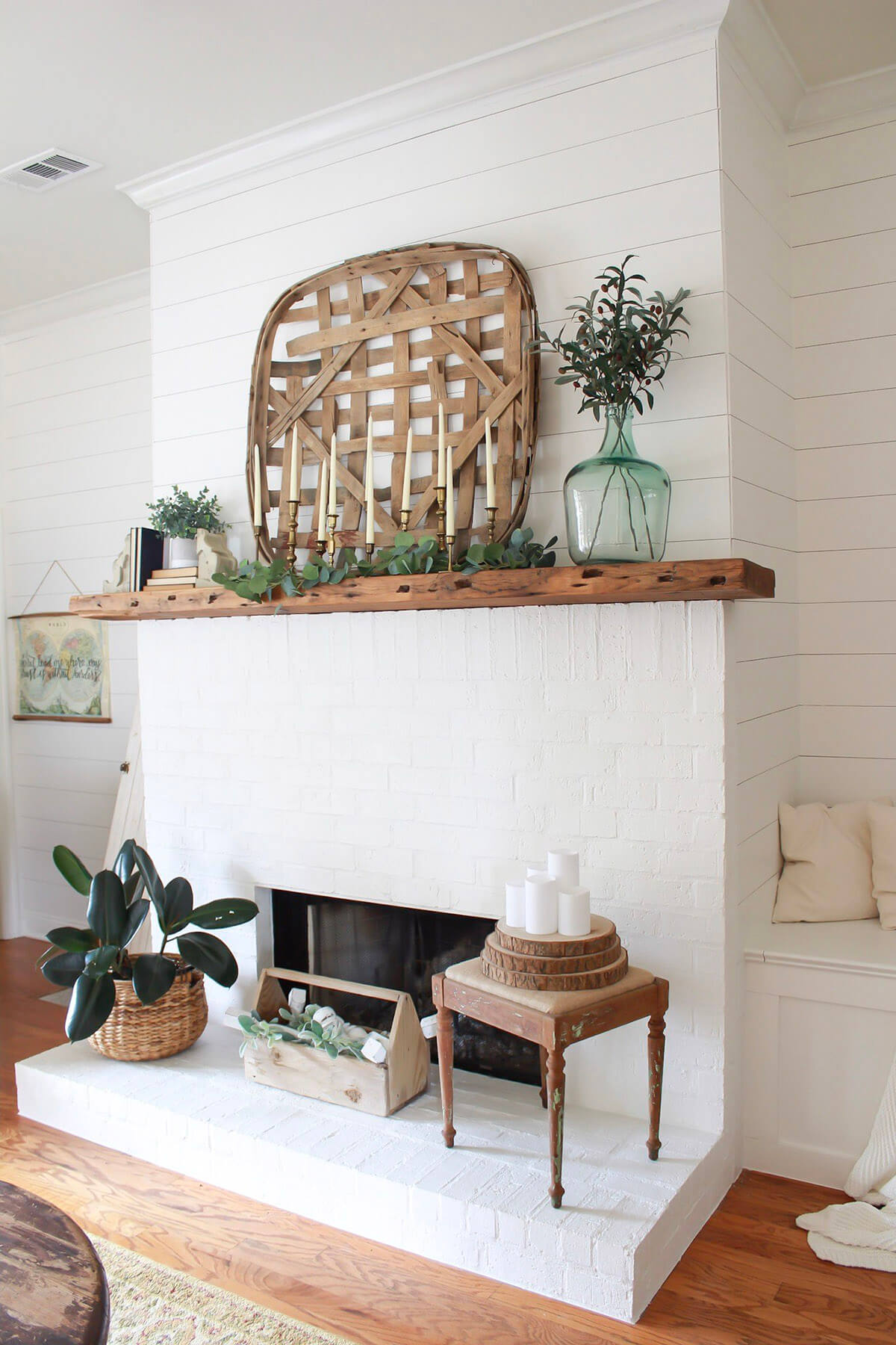 Hearth Arrangement with a Variety of Plants