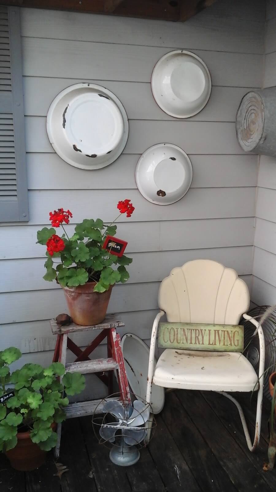 Metal Milk Pans Hung on the Wall