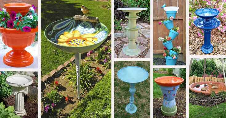 Featured image for 24 DIY Bird Bath Ideas that are Easy and Cute