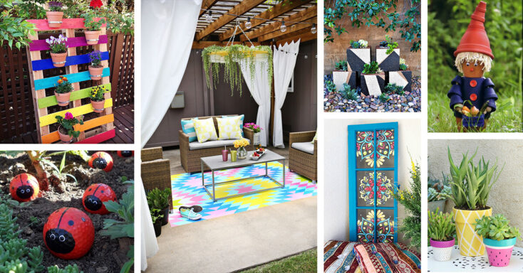 Featured image for 29 Bright DIY Painted Garden Decorations for a Colorful Yard