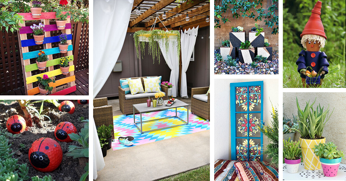 29 Bright DIY Painted Garden Decorations For A Colorful Yard   Diy Painted Garden Decoration Ideas Featured Homebnc 