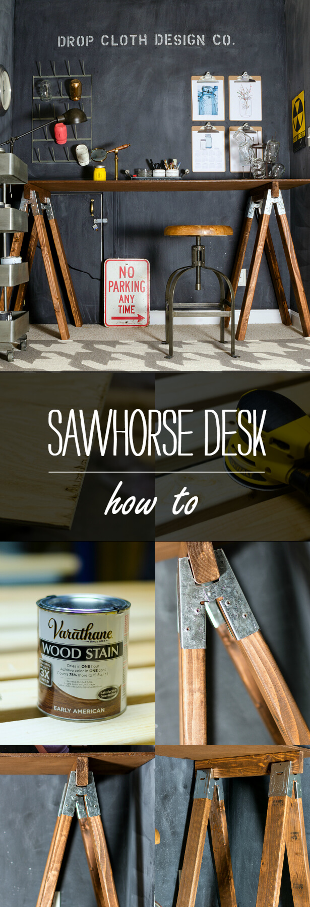 Make Your Own Desk with Sawhorses