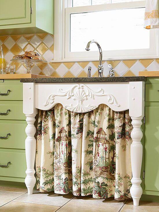 24 Best Kitchen Cabinet Curtain Ideas and Designs for 2020