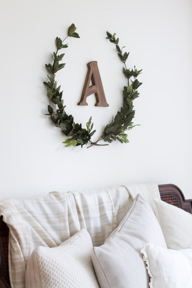 Lovely Myrtle Wreath with Initial Letter