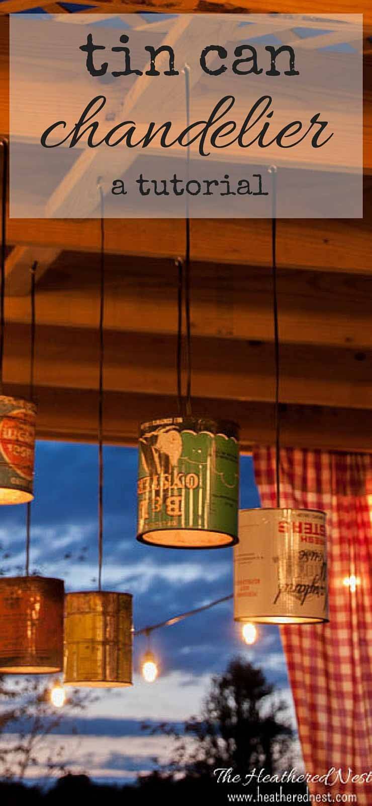 Make Your Own Chandelier with Tin Cans