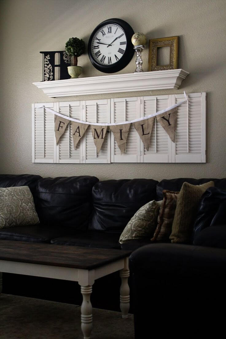 Family Banner on Reclaimed Wood Shutters