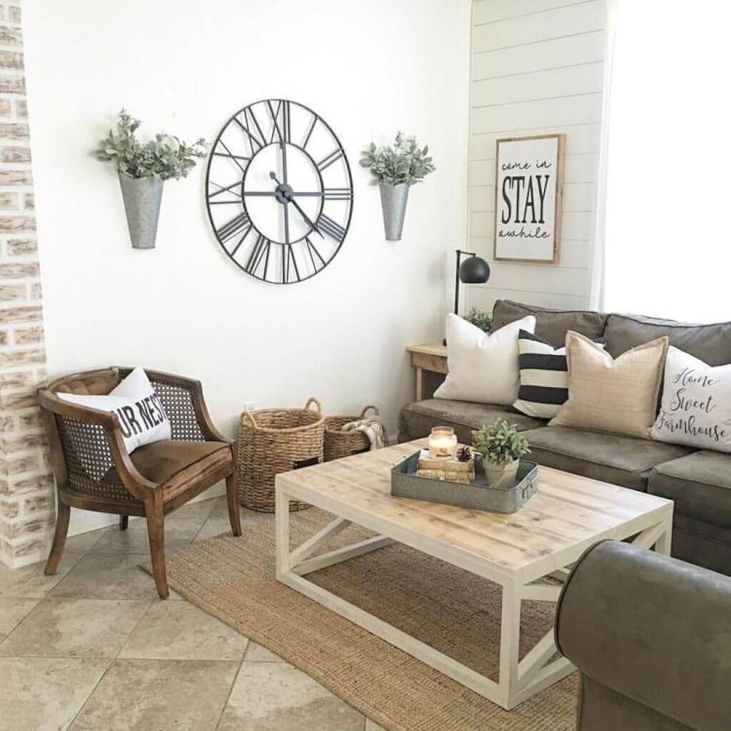 Oversized Clock, Wall Vases, and “Stay” Sign