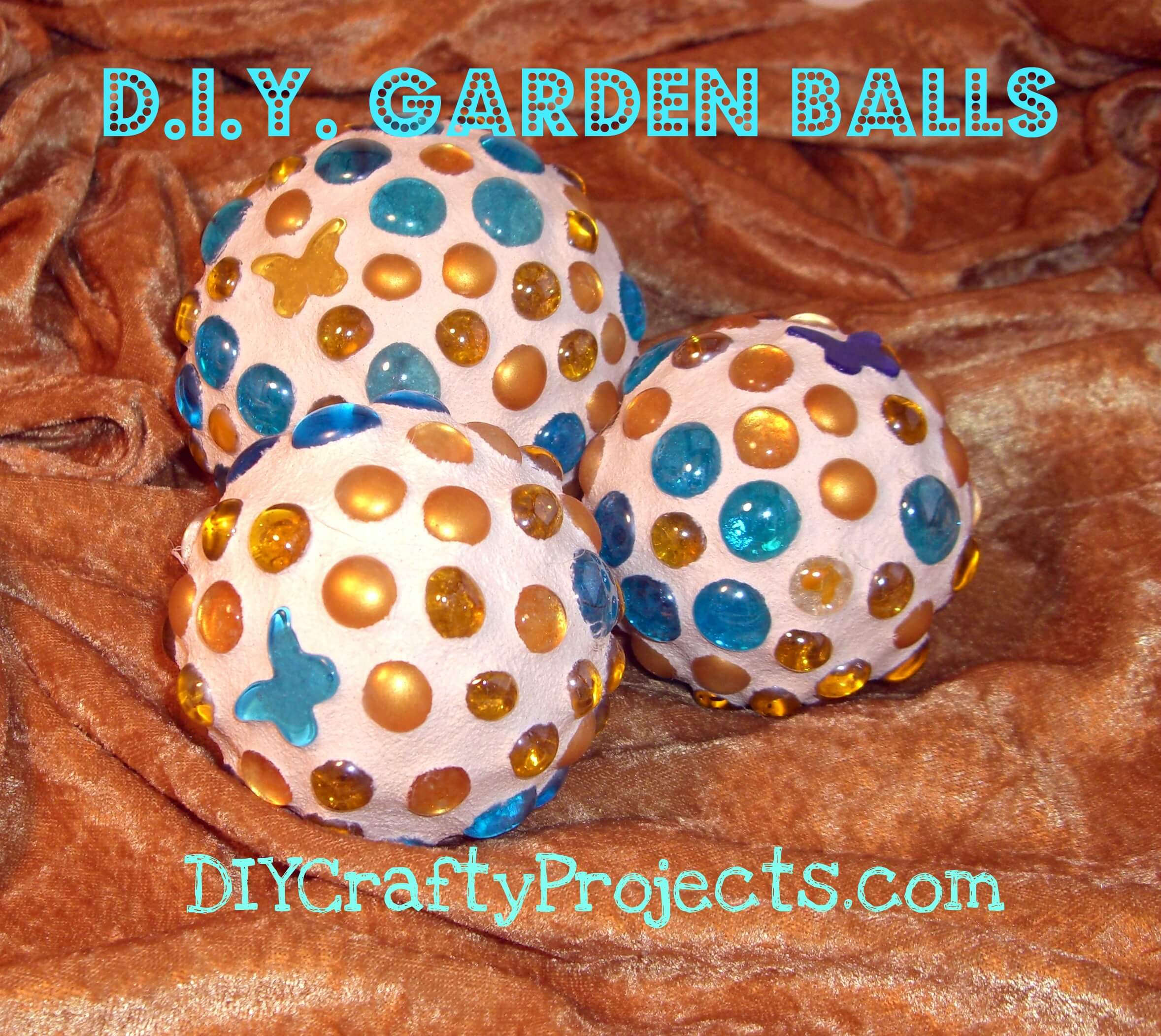 Glass Gem and Butterfly Garden Balls