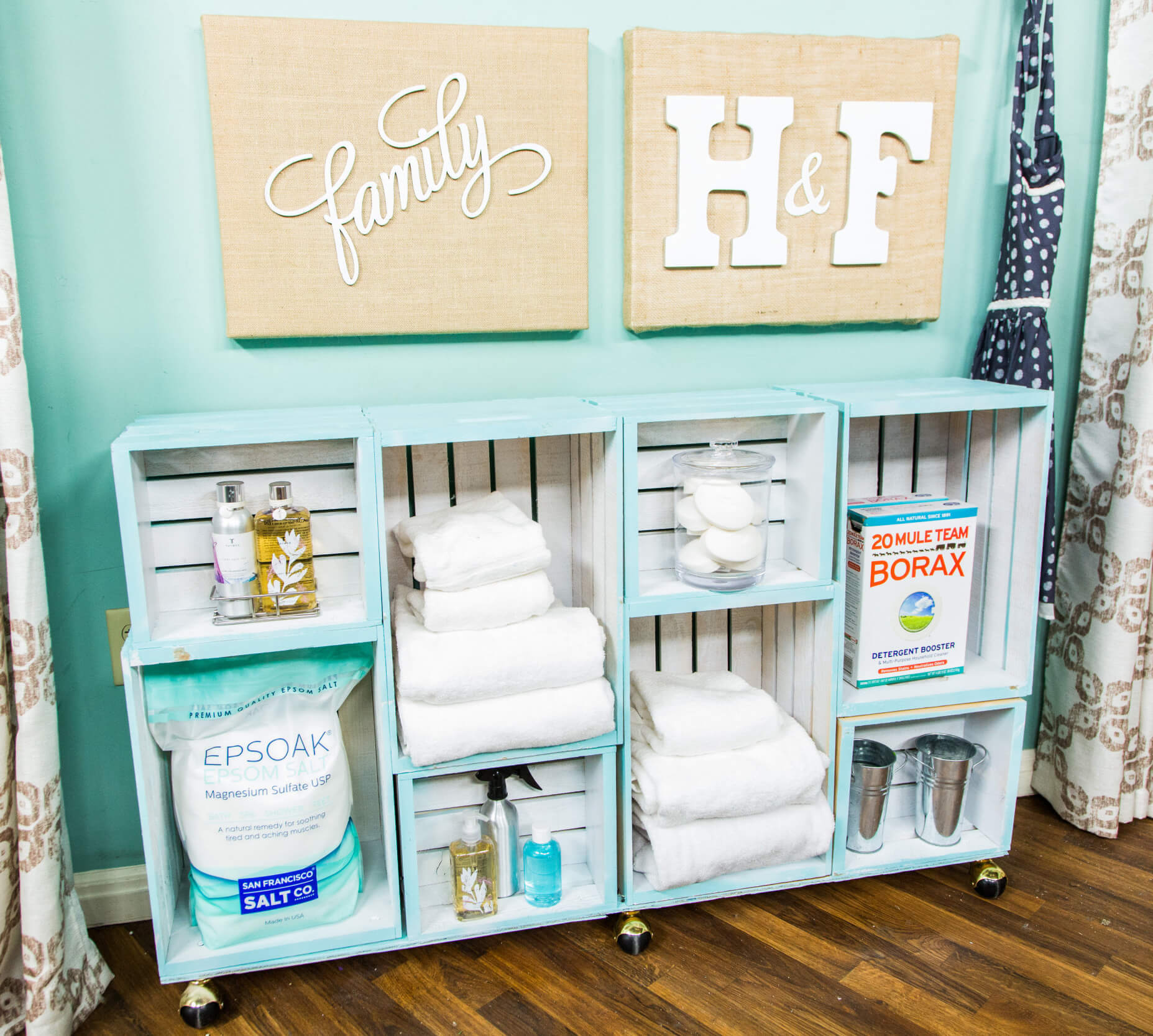 Whitewashed Storage Shelving Unit from Wooden Crates