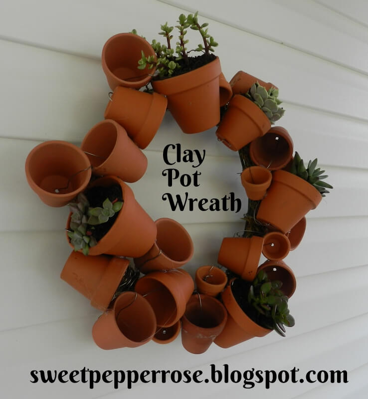 Flower Pot Wreath with Succulents