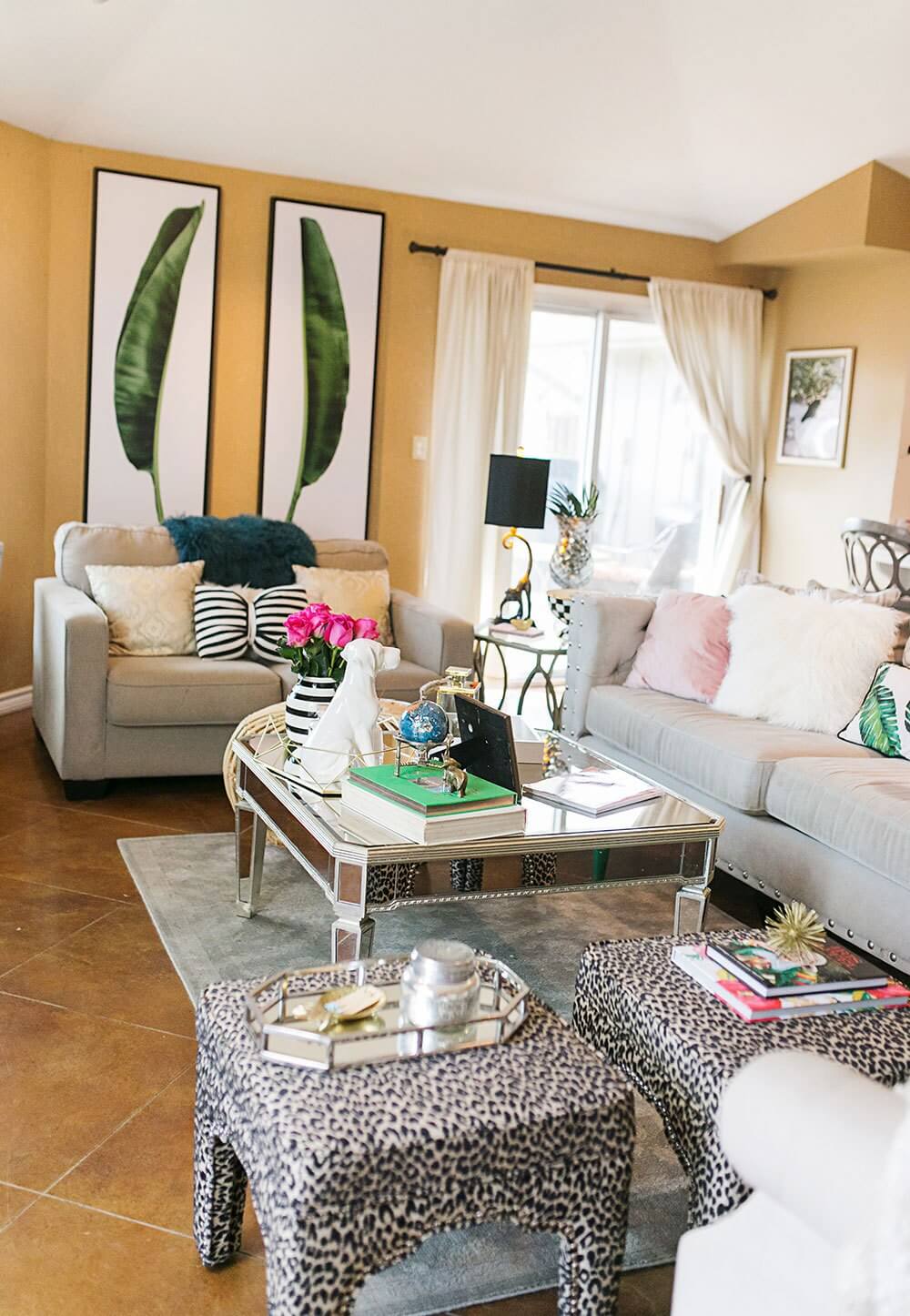 Inviting Living Room with Animal Print Accents