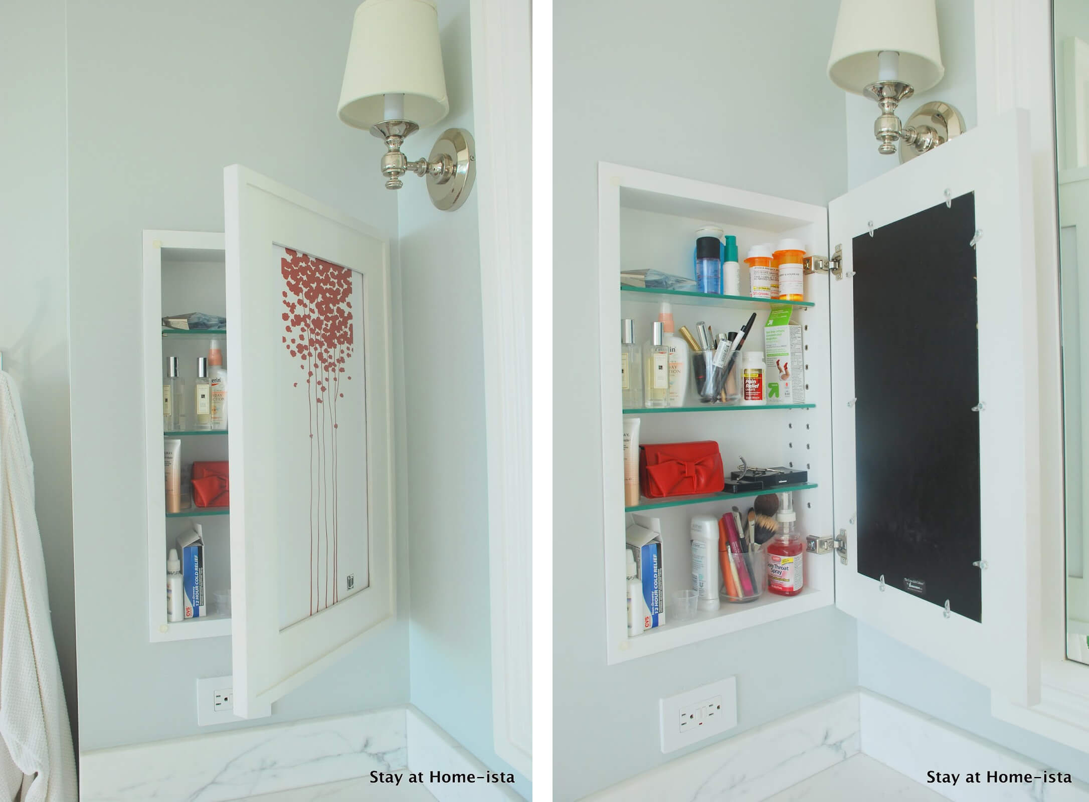 Diy Recessed Medicine Cabinet With Artwork Door Homebnc