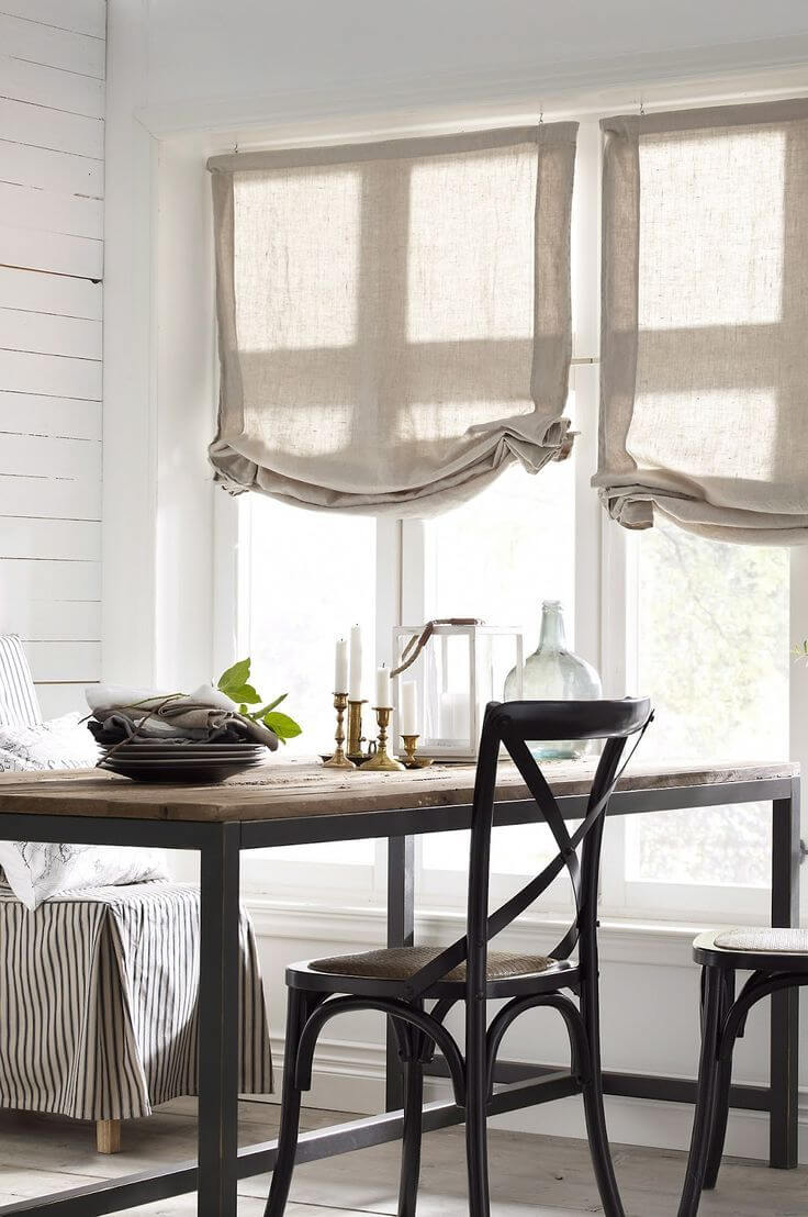 Understated Beige Curtains for a Sunny Room