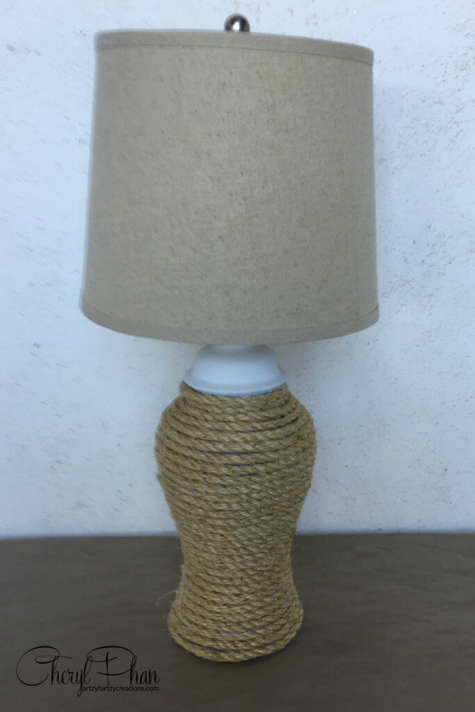 Rope Wrap Thrift Store Lamp Makeover