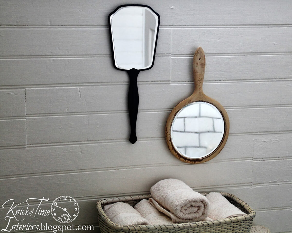 Hang Vintage Hand Mirrors on the Wall