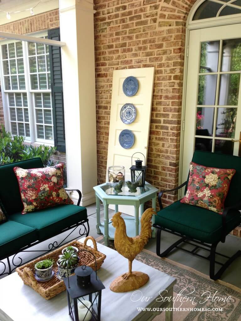 Yellow Door with Hanging Plates