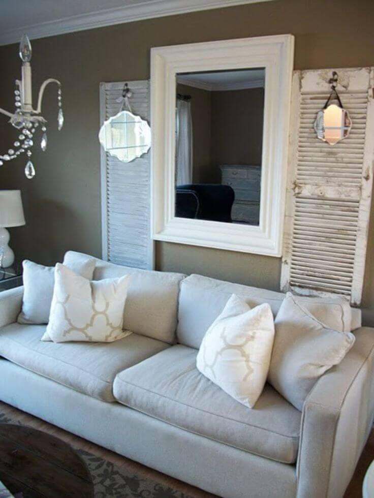 Old Shutters with Small Mismatched Mirrors
