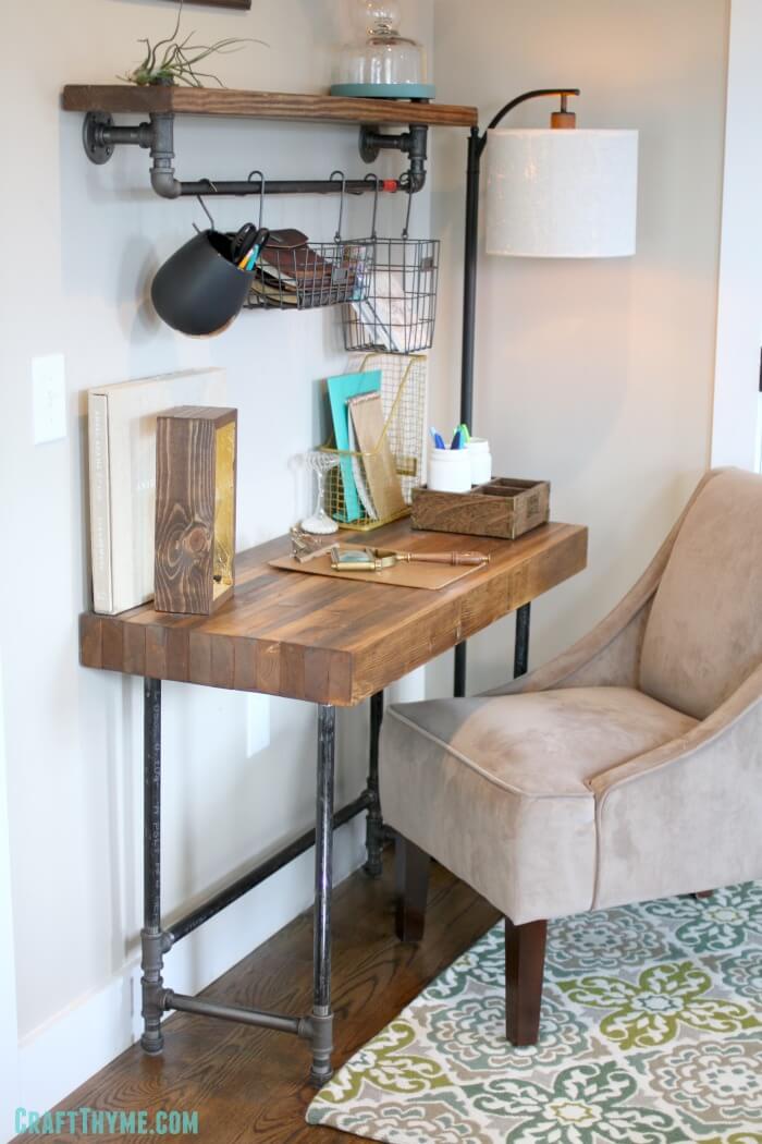 Industrial Style Desk with Plumbing Pipe