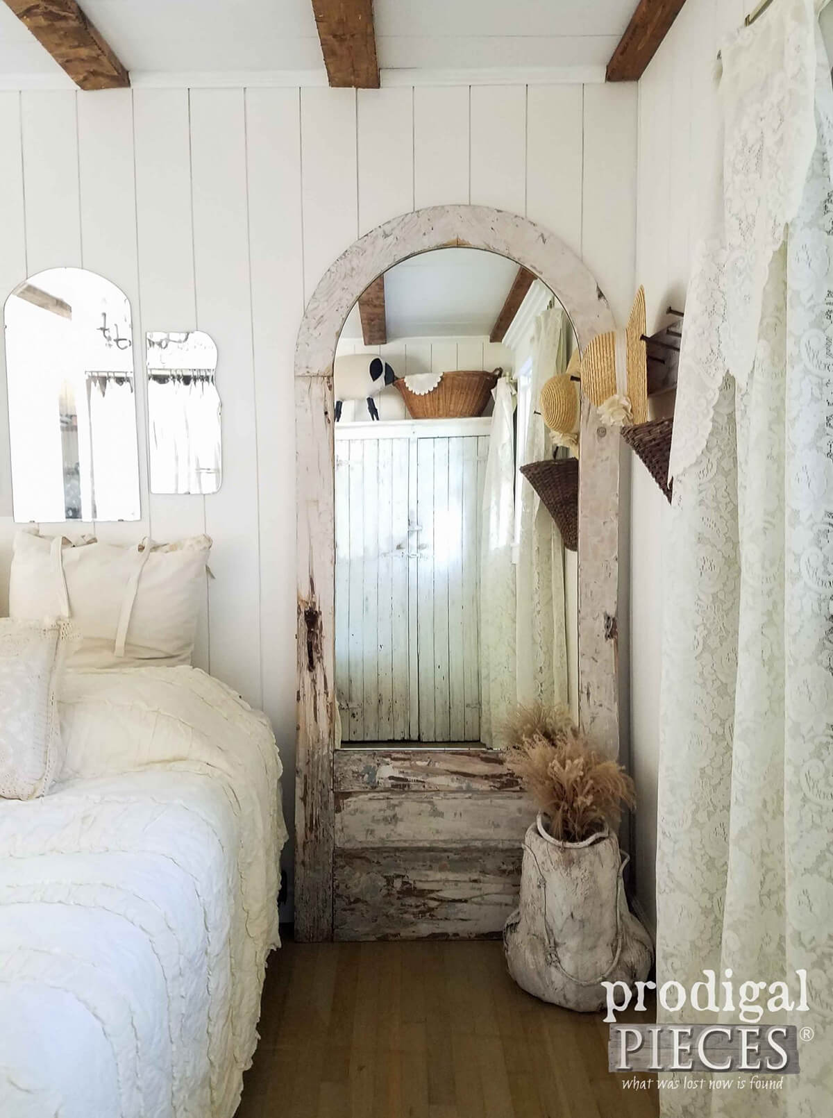 Weathered Old Door with Mirror Glass