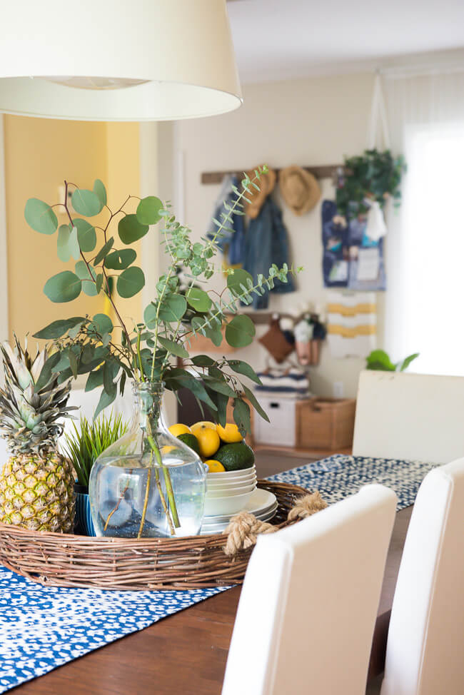 Welcoming Table Centerpiece with Eucalyptus and Lemons