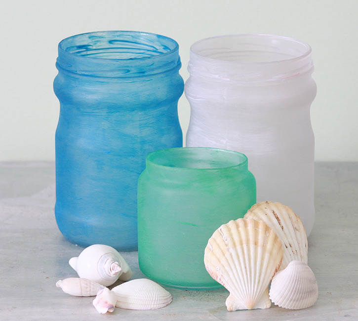 Frosted Color Beach Glass Jars