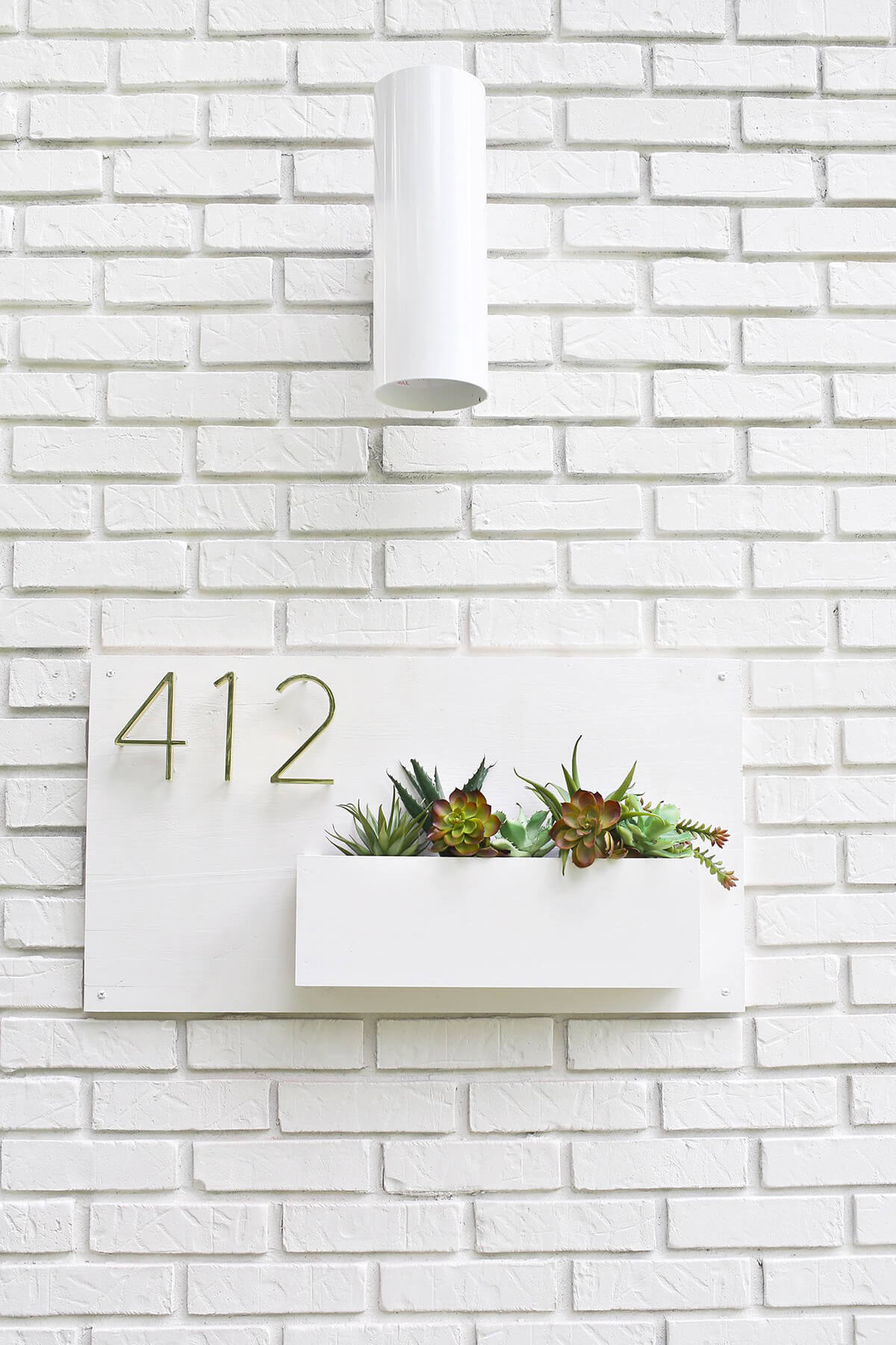 Understated House Number Plaque with Planter