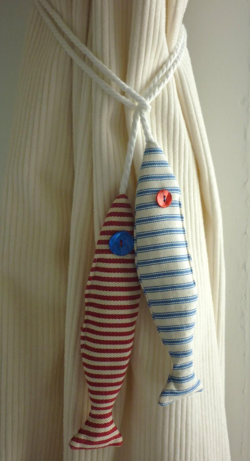 Cute Striped Fish Curtain Hold Backs