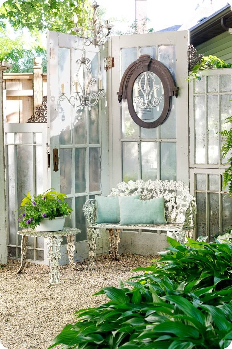 Graceful Garden Corner with Old Doors