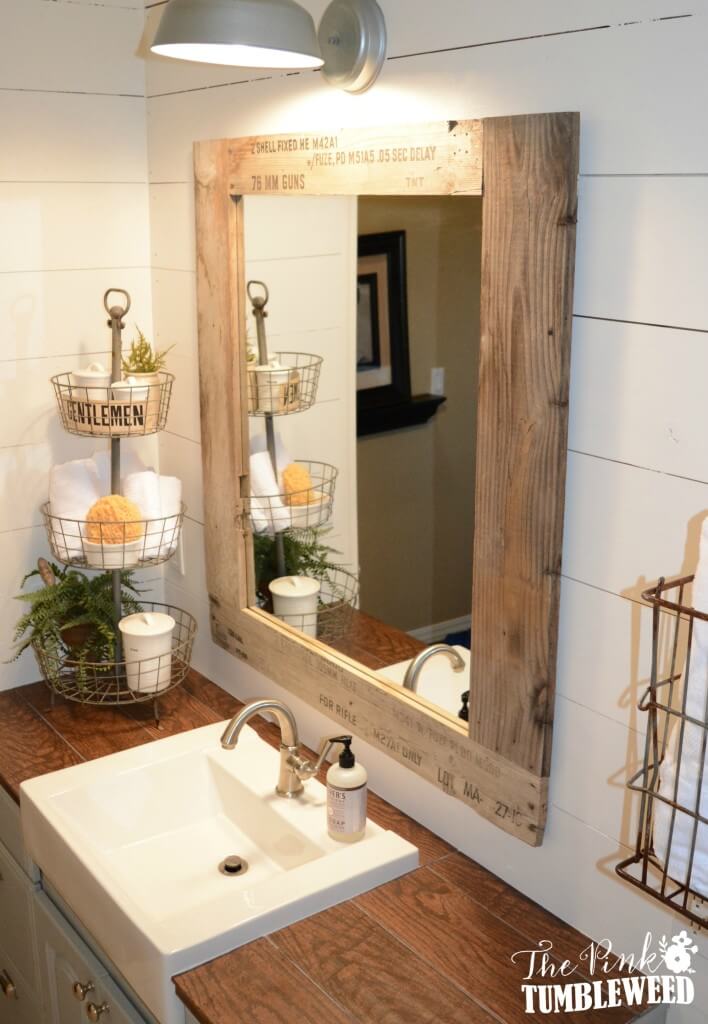 Country Bathroom Mirror Ideas Semis Online   21 Farmhouse Mirror Ideas Homebnc 