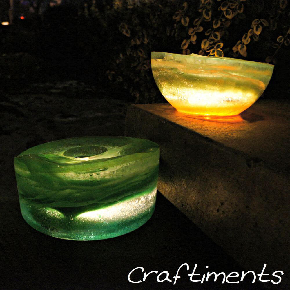 Glassy Ice Bowls for Outdoor Lighting