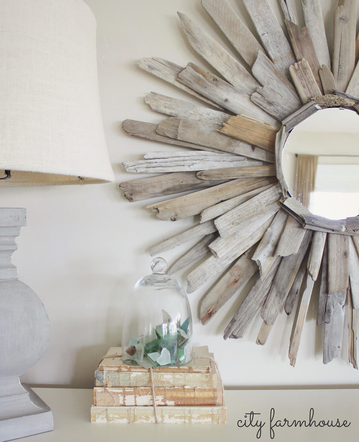 Sunburst Mirror Made with Reclaimed Wood