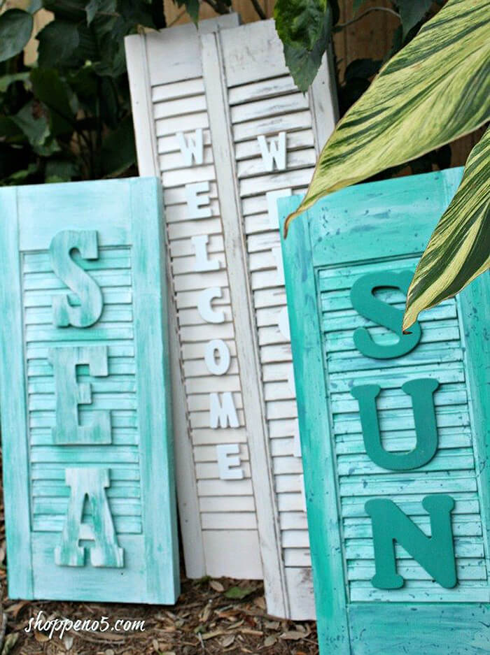 Shutters with Oversized Lettered Signs