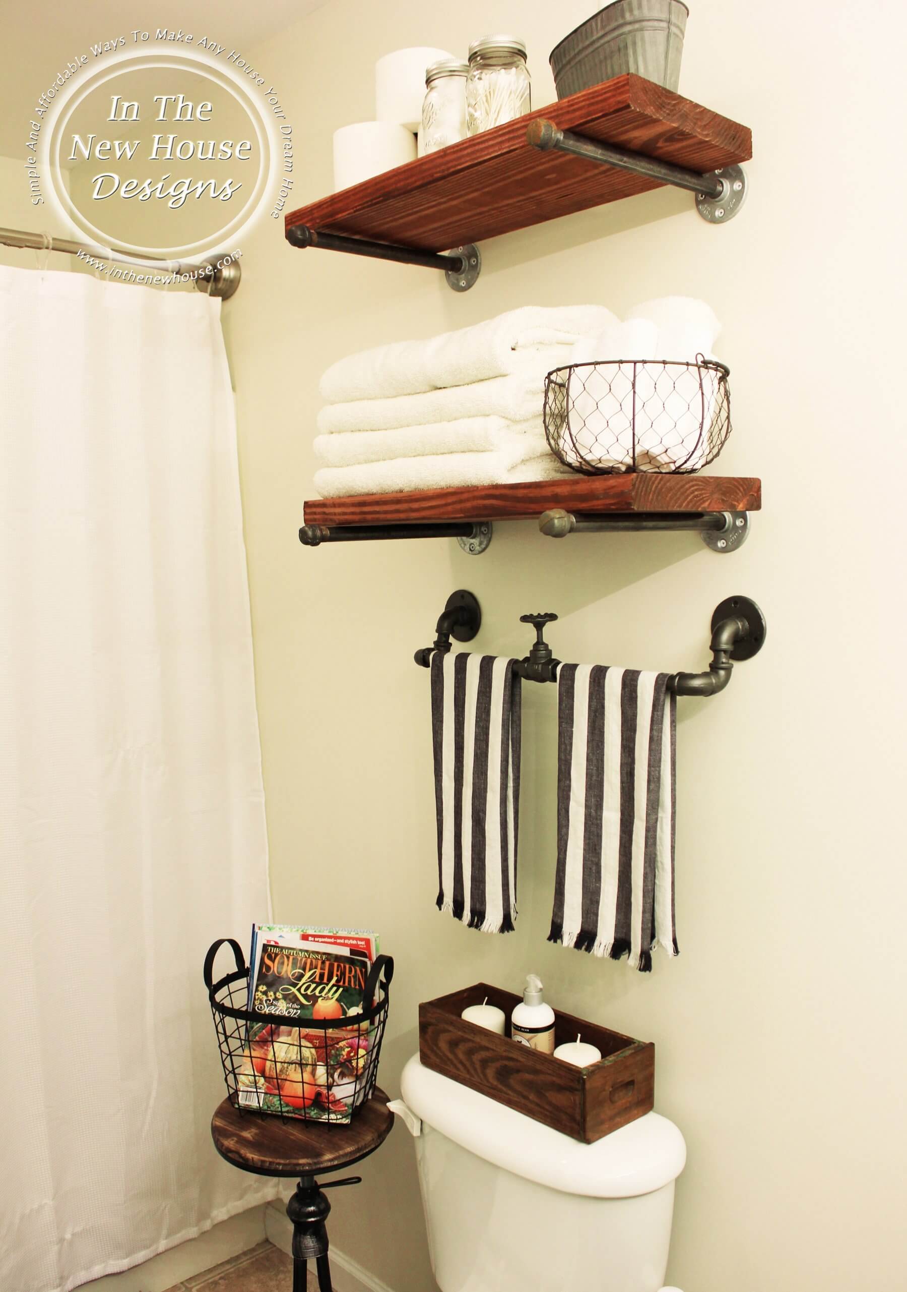 Nautical-Inspired Stained Wood Shelving
