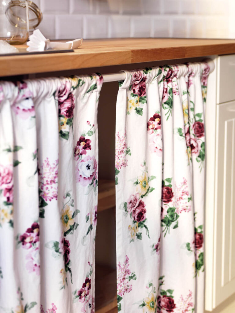 23 Kitchen Cabinet Curtain Ideas Homebnc 768x1024 