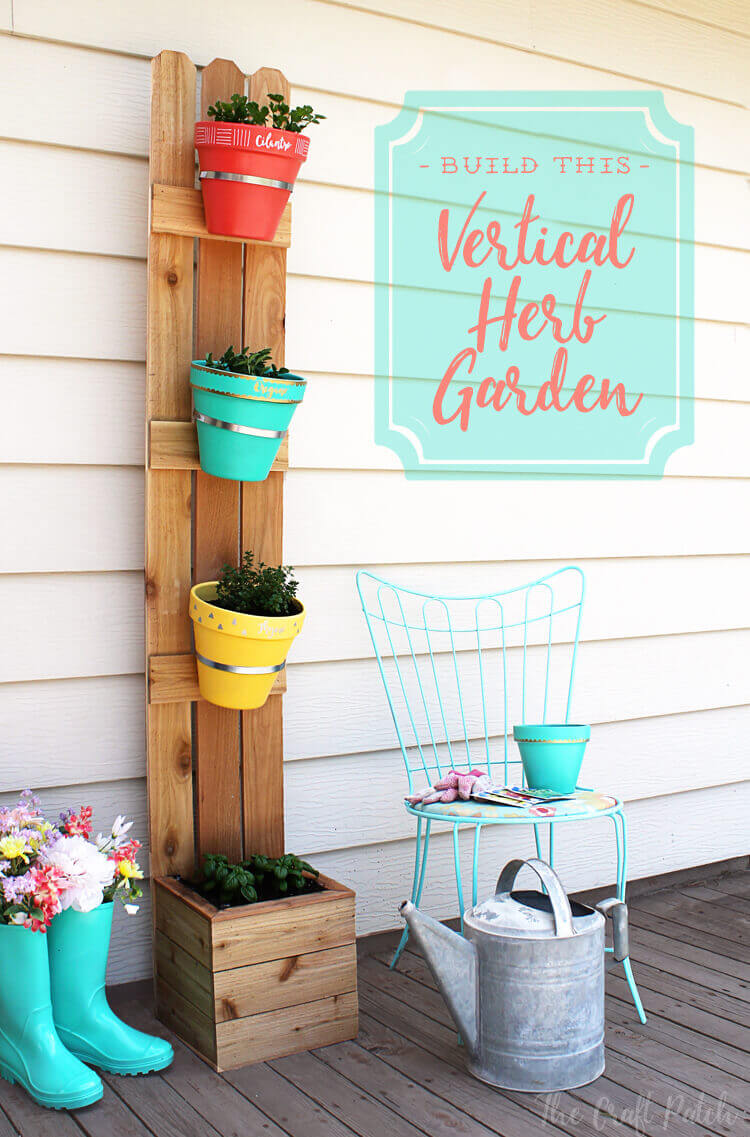 Brightly Painted Clay Pots in a Planter