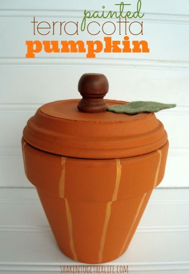 Adorable Terra Cotta Pumpkin Pot