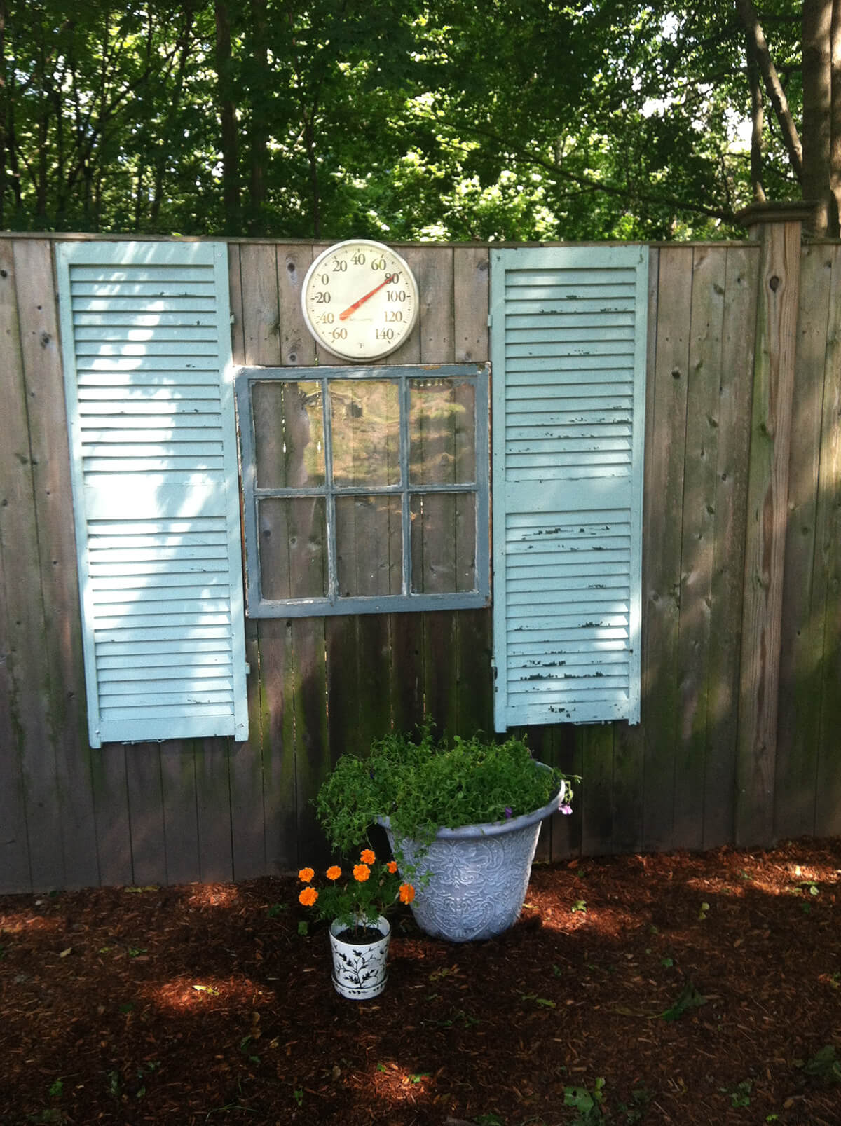 Wall Display with Shutters and Old Windows