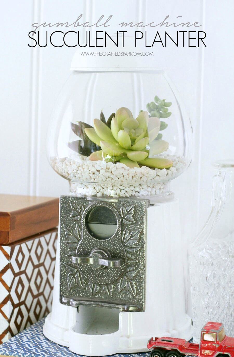 Whimsical Gumball Machine Succulent Planter