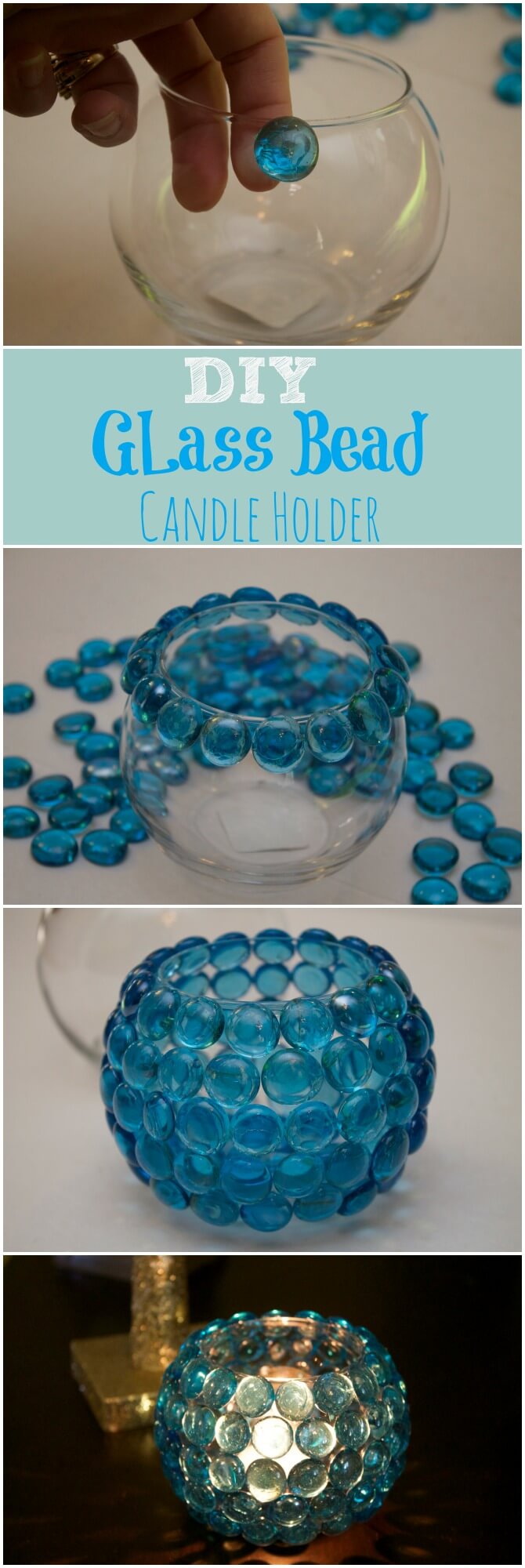 Candle Holder with Pretty Glass Gems