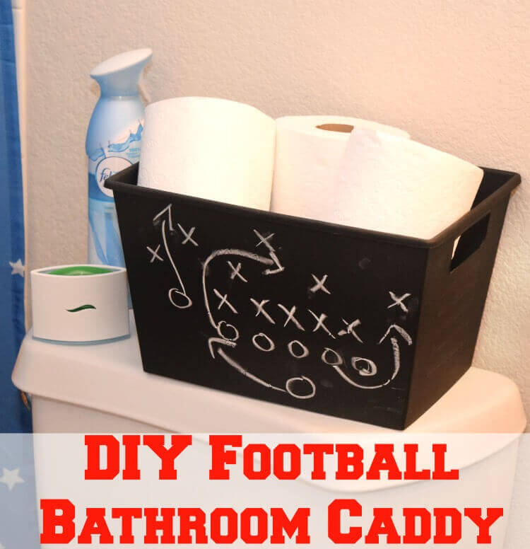 The Sports Fan's Chalkboard Painted Bathroom Organizer