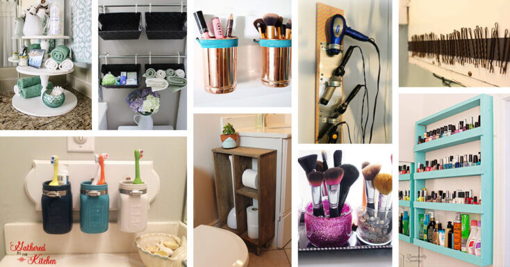 Featured image for 50+ Super Creative DIY Bathroom Storage Projects to Organize Your Bathroom on a Budget