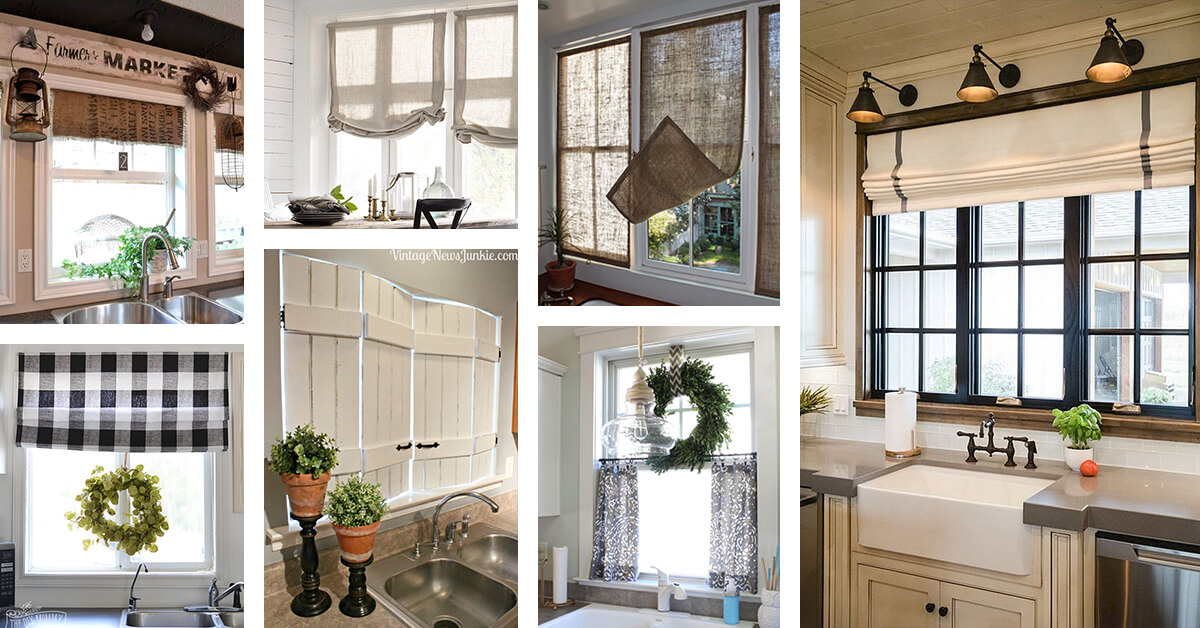 large kitchen window treatments