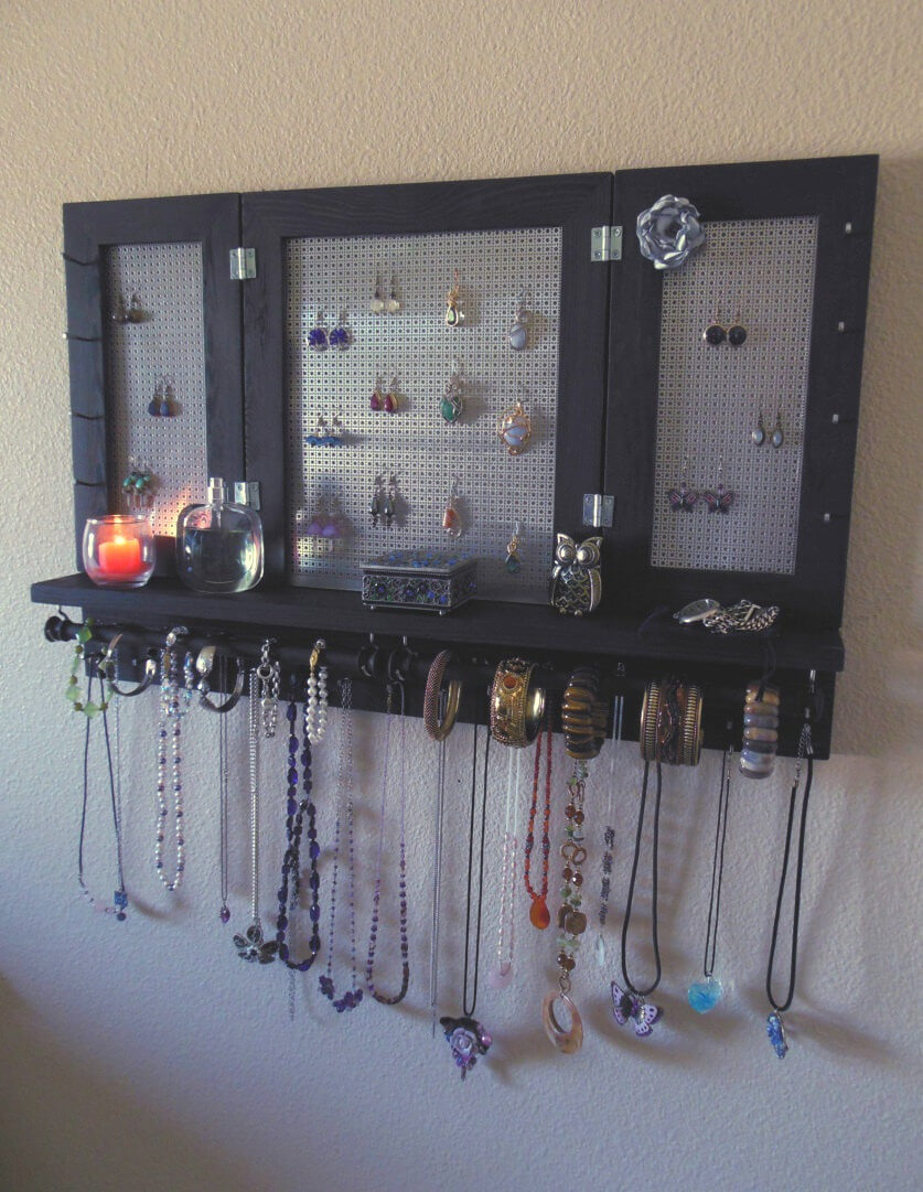 Simple Jewelry Organizing Shelf with Wall Mount